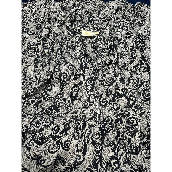 Anthropologie Maeve Marya Tiered black white ruffle shift dress pocket maxi dres - Picture 7 of 14